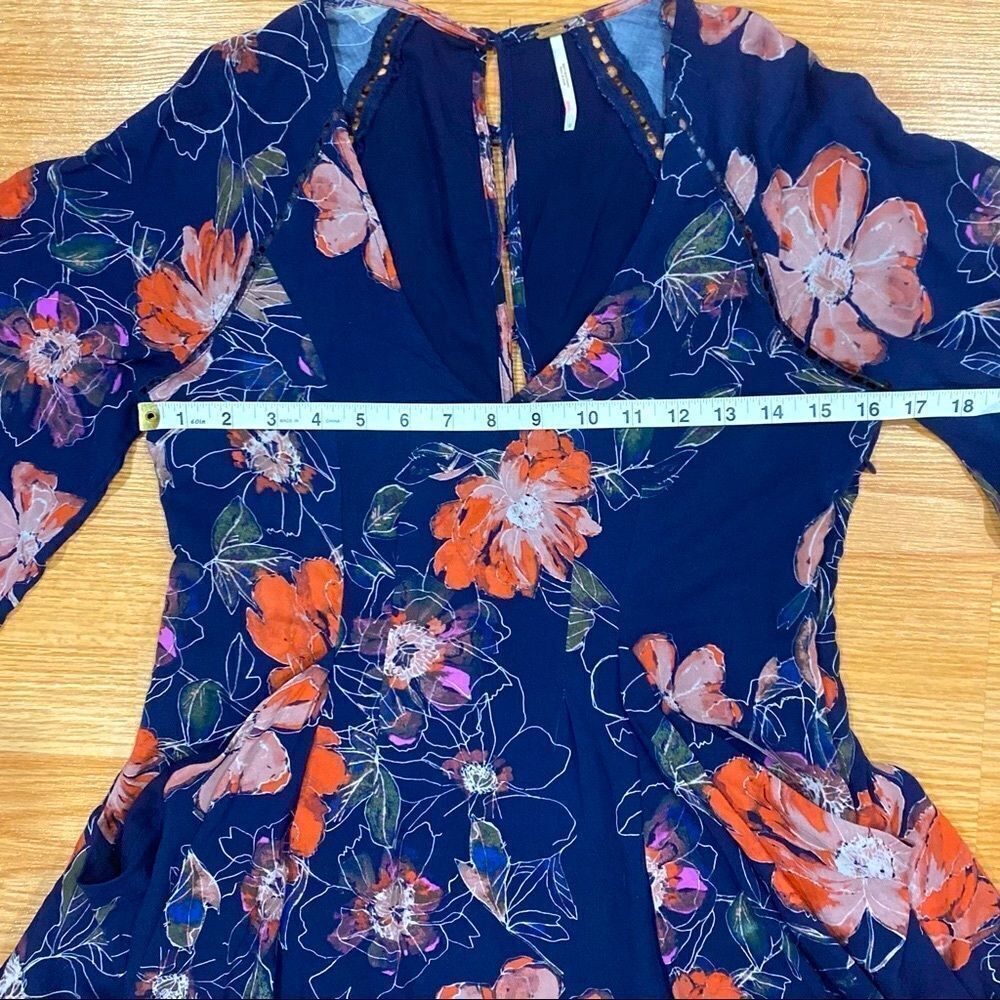 Free People “All Eyes on You” Boho Floating Floral Mini Dress - Picture 10 of 13